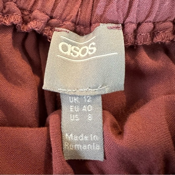 ASOS Dusty Rose Faux Wrap Midi Length Skirt - Picture 6 of 8